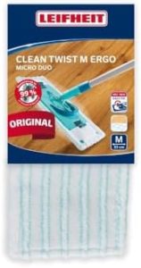 Leifheit Original Wischbezug CLEAN Twist M Ergo – Perfekte Mikrofaser für Fliesen und Laminat, optimale Schmutzaufnahme!