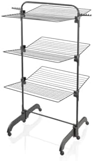 Leifheit Turmtrockner Classic Tower 270 – Platzsparender Wäscheturm mit 27m Leinenlänge für Dusche und Balkon