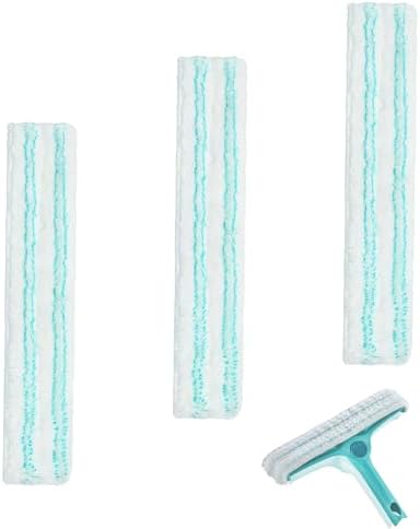 Leifheit Fensterwischer L – 3 Mikrofaser Ersatzbezüge, stark saugfähig, einfache Montage für beste Glasreinigung zuhause