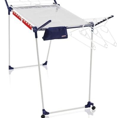 Leifheit Pegasus 200 Solid Deluxe Mobile – 20 m Trockenlänge | Perfekter Wäscheständer für lange Wäsche und Kleiderbügel