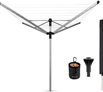 Brabantia Lift-O-Matic Advance Wäschespinne - UV-beständig, Easy Lift-Systems für müheloses Trocknen im Garten - 50 m -