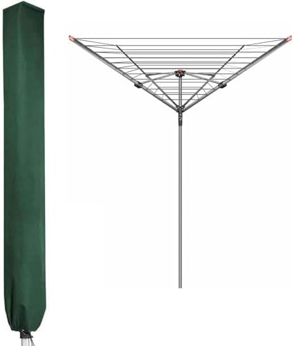 Wasserdichte Schutzhülle für Wäschespinne und Ampelschirme – Hochdichte 600D Oxford PVC mit Reißverschluss, Grau – Ideal