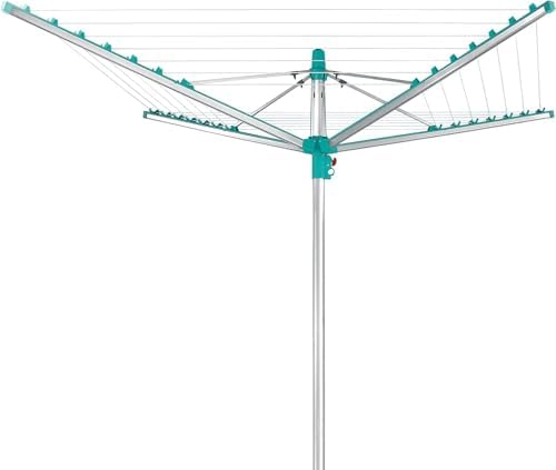Leifheit Wäschespinne Linomatic 500 Easy – 50m Leinen, Easy-Lift-System für effizientes Wäschetrocknen im Garten!