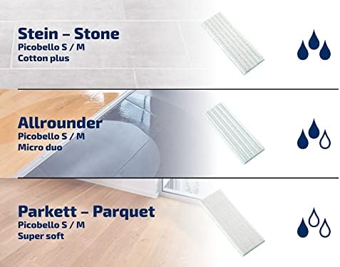 Leifheit Wischpad Picobello S Micro Duo – Saugfähiger Wischer Ersatzbezug für alle glatten Böden