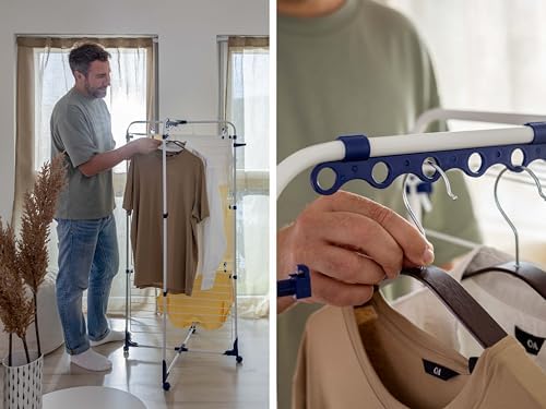 Leifheit Turmtrockner Classic Tower 270 – Platzsparender Wäscheturm mit 27m Leinenlänge für Dusche und Balkon