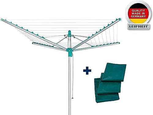Leifheit Wäschespinne Linomatic 500 Easy – 50m Leinen, Easy-Lift-System für effizientes Wäschetrocknen im Garten!