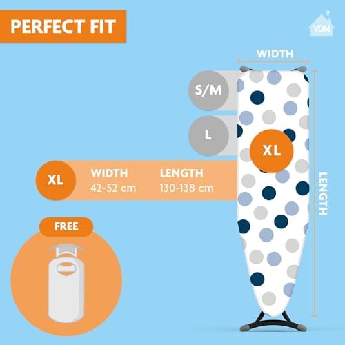 Bügeltischbezug Classic – 2-lagig mit 3mm Schaumstoff – Ideal für Bügeln von 38-45 cm breit