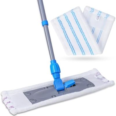 Top Marken Wischmopp Bodenreiniger mit 2 Mikrofasertüchern & Teleskopstiel für strahlend saubere Böden!