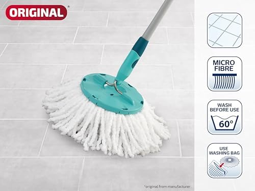 Leifheit CLEAN Twist Disc Mop Micro Duo 2er Set - Ideal für alle Bodenarten, hohe Schmutzaufnahme!