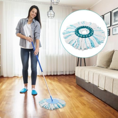 Leifheit Clean Twist Ersatzkopf 4 Stück – 2-Faser-System für jeden Boden, optimaler Schmutzfang!