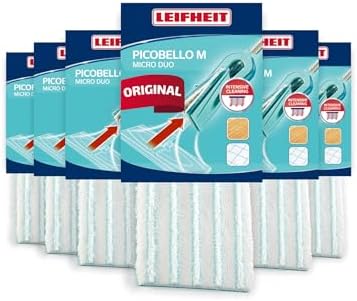 Leifheit Wischpad Picobello S Micro Duo – Saugfähiger Wischer Ersatzbezug für alle glatten Böden