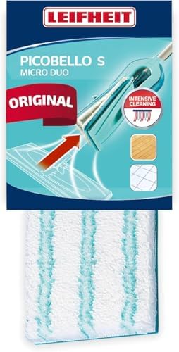Leifheit Wischpad Picobello S Micro Duo – Saugfähiger Wischer Ersatzbezug für alle glatten Böden