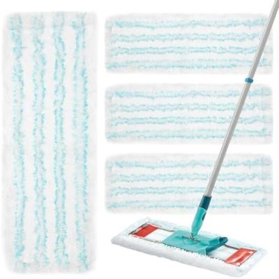 Leifheit Profi XL Wischbezüge - 4 Stück Mikrofaser Ersatzbezüge für Hartböden, ideal für saubere Böden!