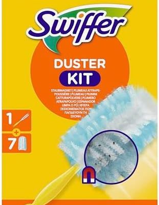 Swiffer Staubmagnet Starter-Set – Effektives Staubentfernen (1 Griff + 7 Tücher) für Saubere Räume!