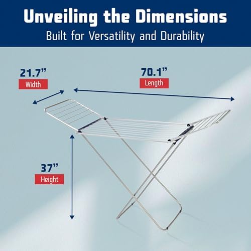 Leifheit Standtrockner Classic Siena 180 – Robuster Aluminium-Wäscheständer für drinnen & draußen mit 18m Trockenlänge