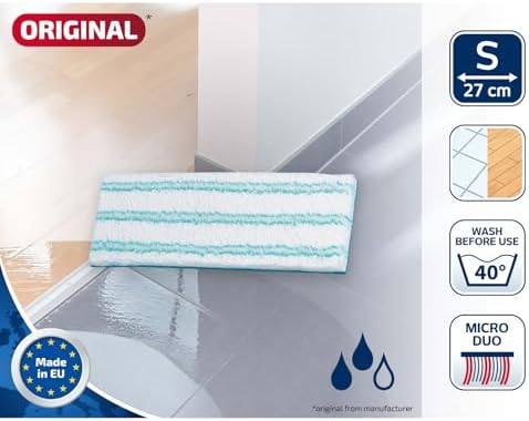 Leifheit Wischpad Picobello S Micro Duo – Saugfähiger Wischer Ersatzbezug für alle glatten Böden