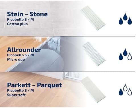 Leifheit Wischpad Picobello S Micro Duo – Saugfähiger Wischer Ersatzbezug für alle glatten Böden