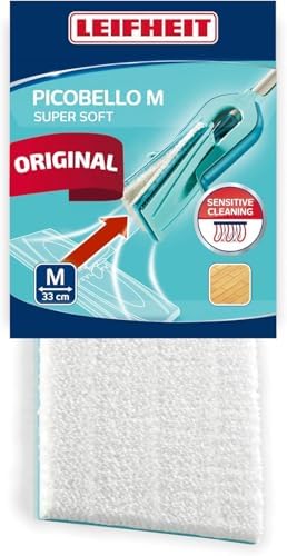 Leifheit Wischpad Picobello S Micro Duo – Saugfähiger Wischer Ersatzbezug für alle glatten Böden