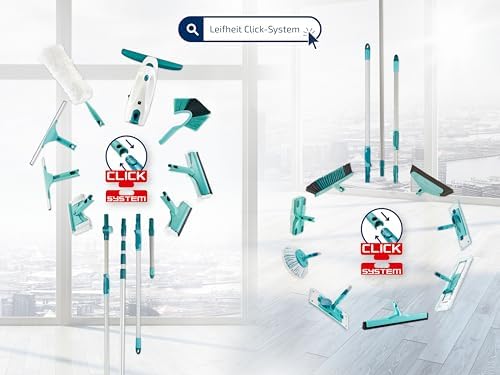 Leifheit 2in1 Fensterabzieher M Pro Reach – 28cm Wischbreite, verstellbarer Reinigungswinkel für Dusche & Fenster!