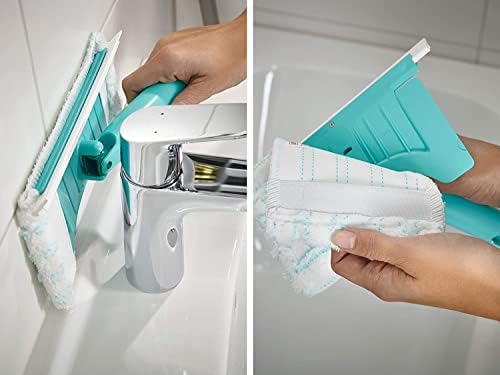 Leifheit Badwischer mit 360° Drehgelenk – Effektiver Fliesenwischer für saubere Bäder und Fugen