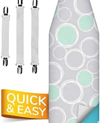 Super Soft 5 Schichten Turbo-Bügelbrettbezug 120x45 cm – ÖKOTEX Baumwoll-Polsterung, Thermoreflexion für blitzschnelles