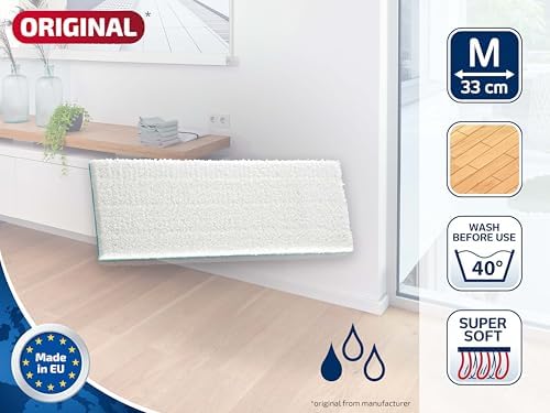 Leifheit Wischpad Picobello S Micro Duo – Saugfähiger Wischer Ersatzbezug für alle glatten Böden