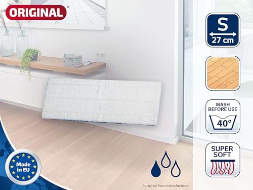 Leifheit Wischpad Picobello S Micro Duo – Saugfähiger Wischer Ersatzbezug für alle glatten Böden