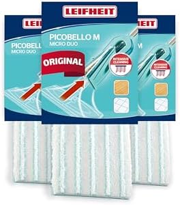 Leifheit Wischpad Picobello S Micro Duo – Saugfähiger Wischer Ersatzbezug für alle glatten Böden