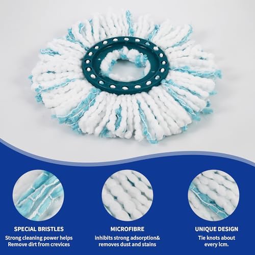 Leifheit Bodenwischer Ersatzbezug 4 Stück - Clean Twist Disc für effektive Reinigung auf allen Bodenarten