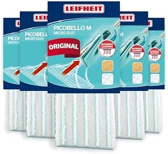 Leifheit Wischpad Picobello S Micro Duo – Saugfähiger Wischer Ersatzbezug für alle glatten Böden