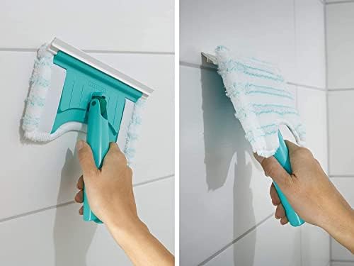 Leifheit Badwischer mit 360° Drehgelenk – Effektiver Fliesenwischer für saubere Bäder und Fugen