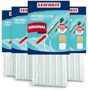 Leifheit Wischpad Picobello S Micro Duo – Saugfähiger Wischer Ersatzbezug für alle glatten Böden