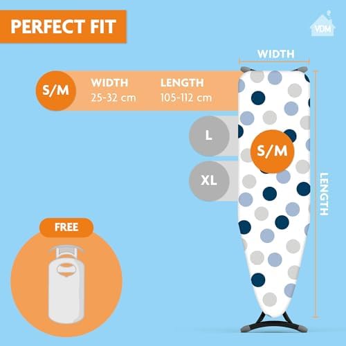 Bügeltischbezug Classic – 2-lagig mit 3mm Schaumstoff – Ideal für Bügeln von 38-45 cm breit