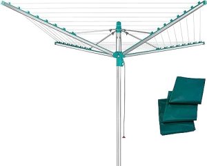 Leifheit Wäschespinne Linomatic 500 Easy – 50m Leinen, Easy-Lift-System für effizientes Wäschetrocknen im Garten!