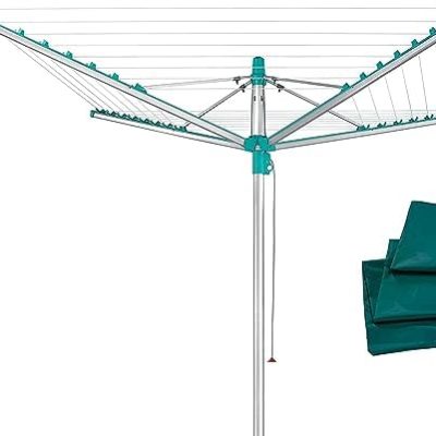 Leifheit Wäschespinne Linomatic 500 Easy – 50m Leinen, Easy-Lift-System für effizientes Wäschetrocknen im Garten!