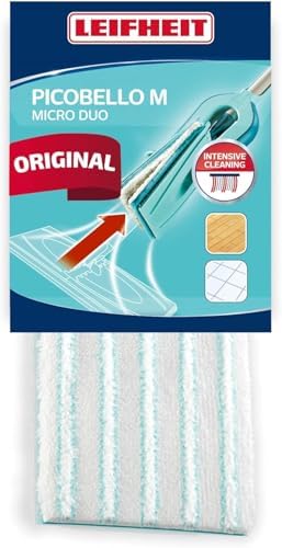 Leifheit Wischpad Picobello S Micro Duo – Saugfähiger Wischer Ersatzbezug für alle glatten Böden