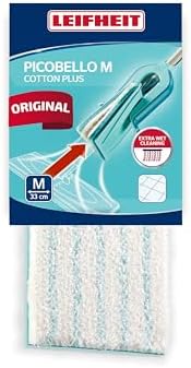 Leifheit Wischpad Picobello S Micro Duo – Saugfähiger Wischer Ersatzbezug für alle glatten Böden