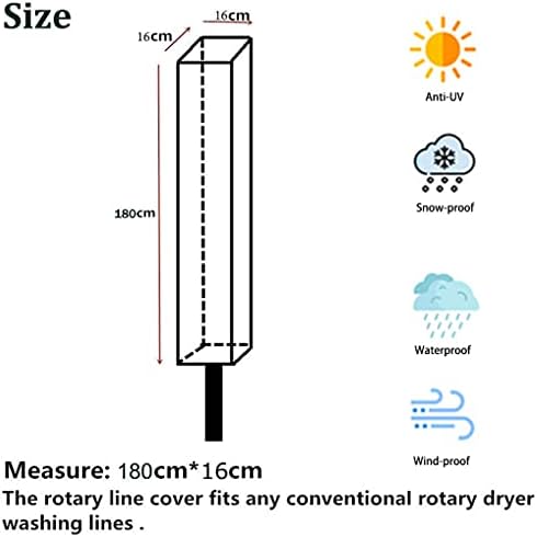 Wasserdichte Schutzhülle für Wäschespinne und Ampelschirme – Hochdichte 600D Oxford PVC mit Reißverschluss, Grau – Ideal