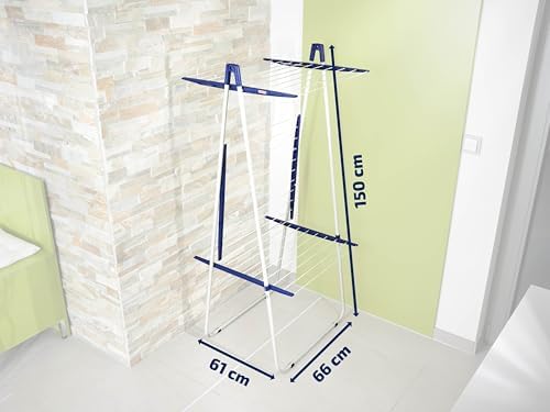 Leifheit Turmtrockner Classic Tower 270 – Platzsparender Wäscheturm mit 27m Leinenlänge für Dusche und Balkon