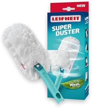 Leifheit SUPERDUSTER Staubwedel waschbar für einfache Staubentfernung in Ecken und Nischen, kompatibel mit Click-System