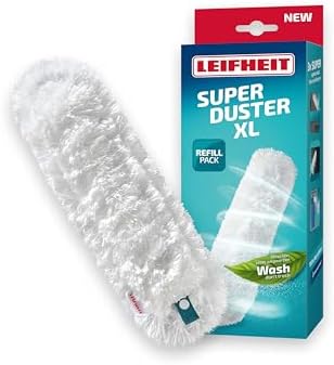 Leifheit SUPERDUSTER XL Mikrofaser Staubbezug – Waschbarer Staubwedel für mühelose Reinigung zu Hause!