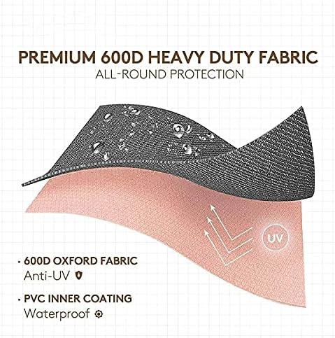 Wasserdichte Schutzhülle für Wäschespinne und Ampelschirme – Hochdichte 600D Oxford PVC mit Reißverschluss, Grau – Ideal