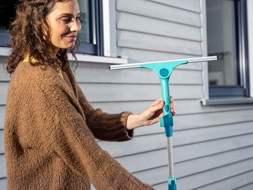 Leifheit 2in1 Fensterabzieher M Pro Reach – 28cm Wischbreite, verstellbarer Reinigungswinkel für Dusche & Fenster!