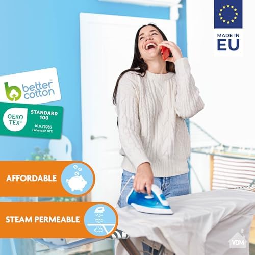 Bügeltischbezug Classic – 2-lagig mit 3mm Schaumstoff – Ideal für Bügeln von 38-45 cm breit