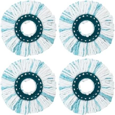 Leifheit Bodenwischer Ersatzbezug 4 Stück, Microfaser für alle Böden, effiziente Wasseraufnahme für strahlende Sauberkei