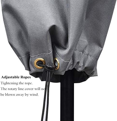 Wasserdichte Schutzhülle für Wäschespinne und Ampelschirme – Hochdichte 600D Oxford PVC mit Reißverschluss, Grau – Ideal