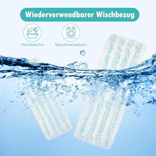 Leifheit Profi XL Wischbezüge - 4 Stück Mikrofaser Ersatzbezüge für Hartböden, ideal für saubere Böden!