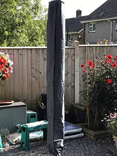 Wasserdichte Schutzhülle für Wäschespinne und Ampelschirme – Hochdichte 600D Oxford PVC mit Reißverschluss, Grau – Ideal