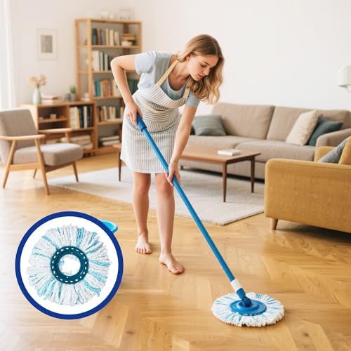 Leifheit Bodenwischer Ersatzbezug 4 Stück - Clean Twist Disc für effektive Reinigung auf allen Bodenarten