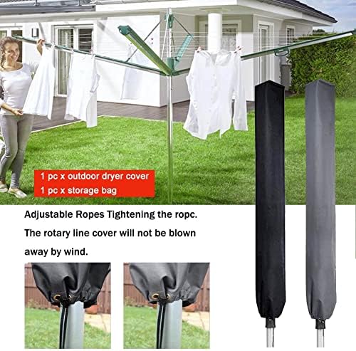 Wasserdichte Schutzhülle für Wäschespinne und Ampelschirme – Hochdichte 600D Oxford PVC mit Reißverschluss, Grau – Ideal